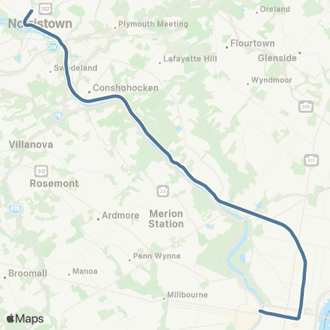 SEPTA Manayunk / Norristown Line map
