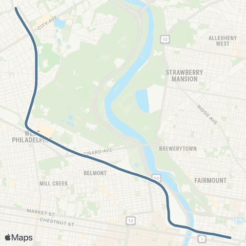 SEPTA Cynwyd Line map