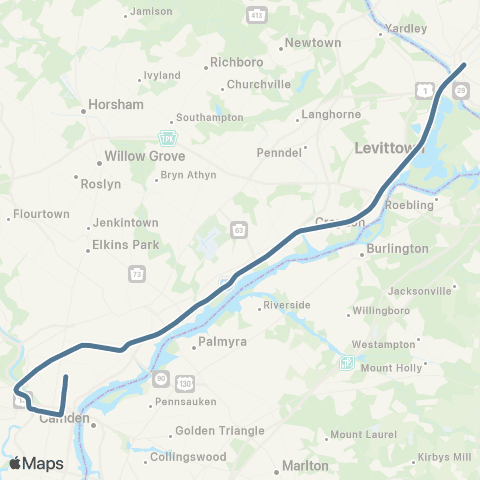 SEPTA Trenton Line map