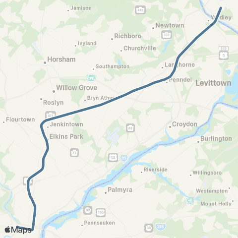 SEPTA West Trenton Line map