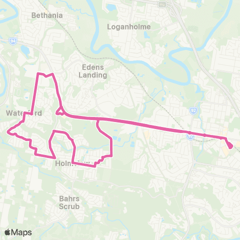 TransLink Beenleigh - Holmview loop map