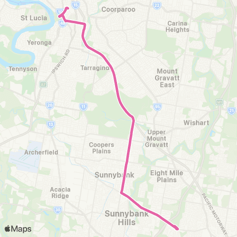 TransLink Beenleigh Line Rail Replacement Bus map