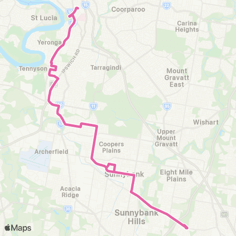 TransLink Beenleigh Line Rail Replacement Bus map