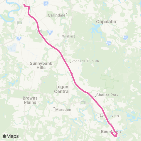 TransLink CITY - Beenleigh (Limited Express) map