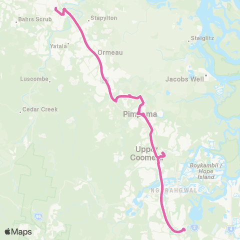 TransLink Helensvale - Beenleigh (Alls) map