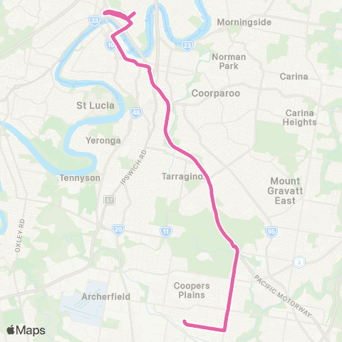 TransLink City - Southern Corridor (Limited Exp) map