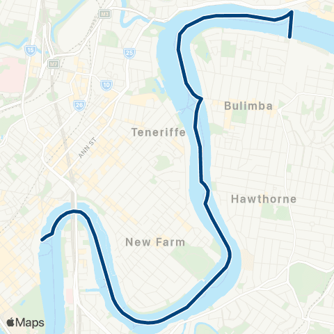 TransLink CityCat Apollo Road - Riverside map