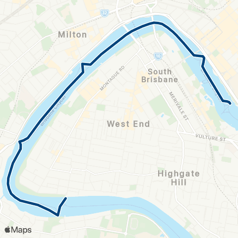 TransLink CityCat QUT Gardens Point - West End map