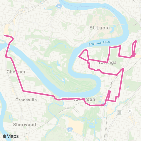 TransLink Indooroopilly - Fairfield map