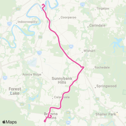 TransLink Browns Plains - City Bullet map