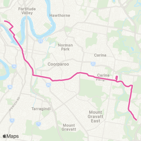 TransLink Carindale Heights - City Express map