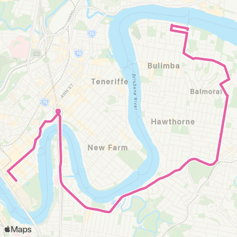 TransLink Balmoral - City Express via Thynne Road map