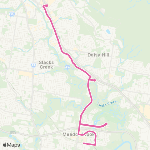 TransLink Springwood - Meadowbrook map