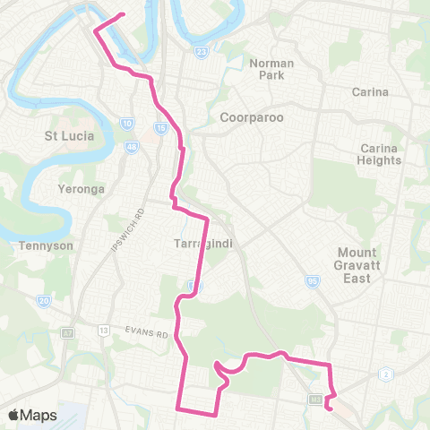 TransLink Garden City - City via Tarragindi map