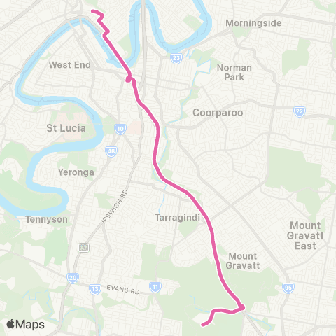 TransLink Griffith University - City Rocket map