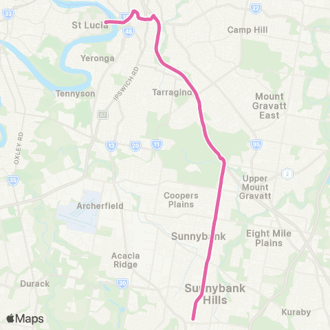 TransLink Sunnybank Hills - UQ Lakes map