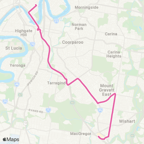 TransLink Garden City - City Rocket via Newnham Rd map