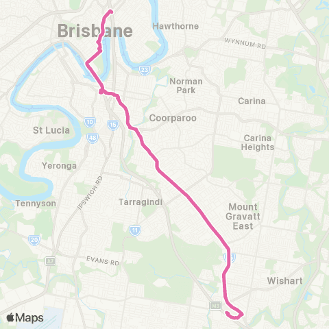 TransLink Garden City - City via Logan Rd map