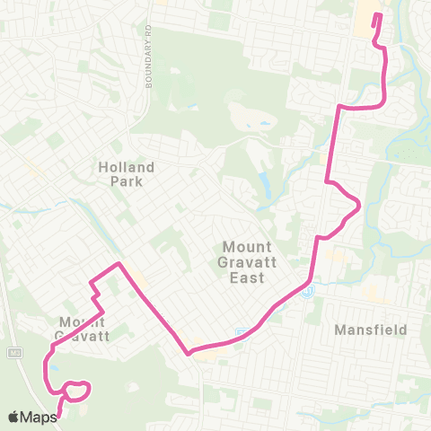 TransLink Carindale - Griffith Uni Mt Gravatt map