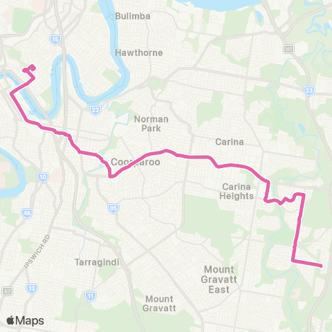 TransLink Carindale Heights - City Express map