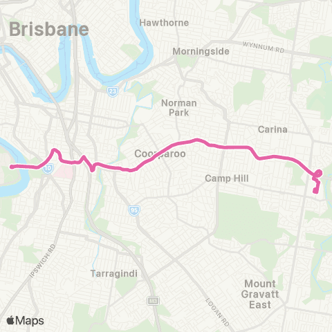 TransLink Carindale - UQ Lakes map