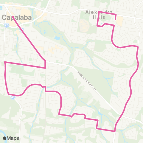 TransLink Capalaba - Alexandra Hills via Maridale Pk map
