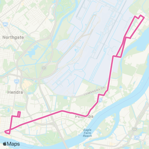 TransLink Pinkenba - Doomben via Myrtletown map