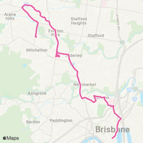 TransLink Brookside - City via Everton Park map