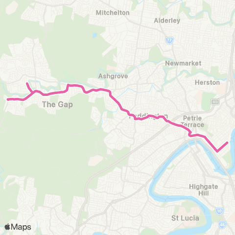 TransLink The Gap - City Rocket via Payne Road map