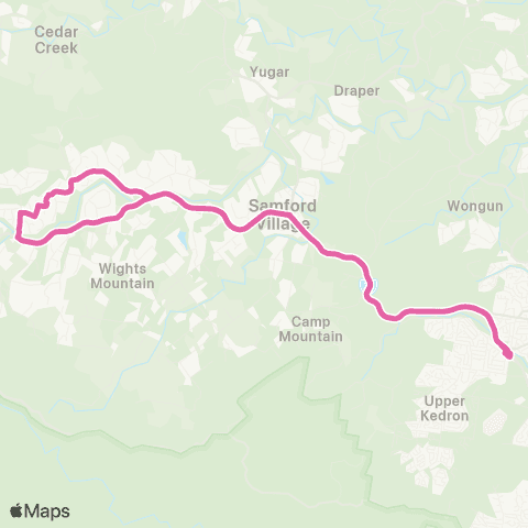 TransLink Samford - Ferny Grove (Hail & Ride) map