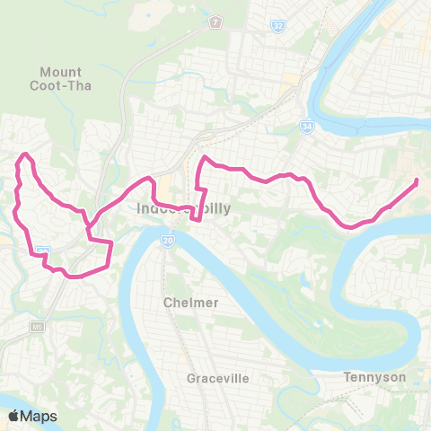 TransLink Chapel Hill - University of Qld Express map