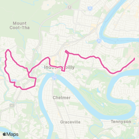 TransLink Chapel Hill - University of Qld map