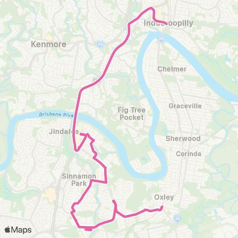TransLink Oxley - Indooroopilly map