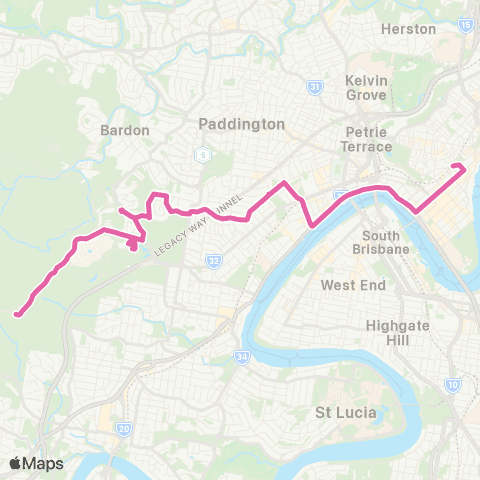 TransLink Mt Coot-tha Lookout - City map
