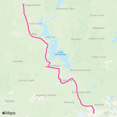 TransLink Toogoolawah - Ipswich map