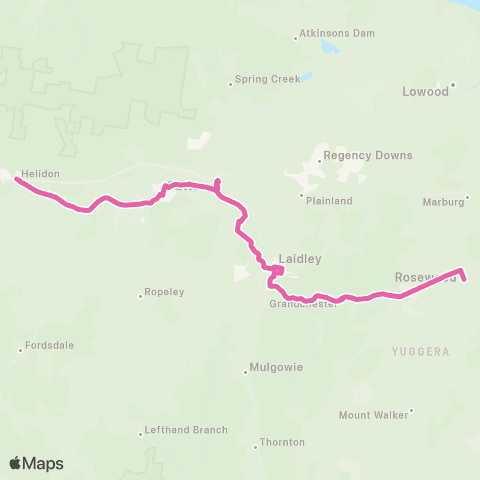 TransLink Helidon - Rosewood map