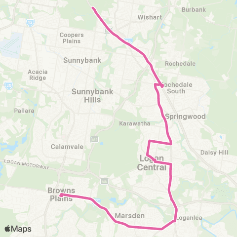 TransLink Browns Plains - Griffiths University map