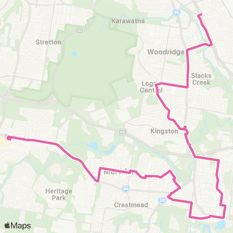 TransLink Springwood - Browns Plains map