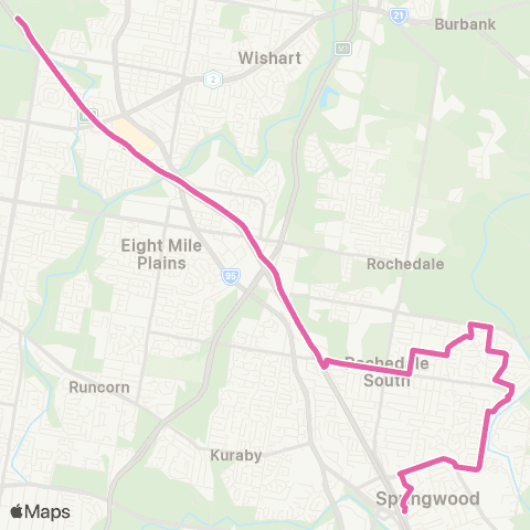 TransLink Griffith Uni - Springwood map