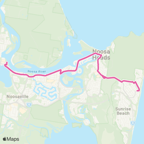 TransLink Tewantin - Sunshine Bch via Noosa Heads map