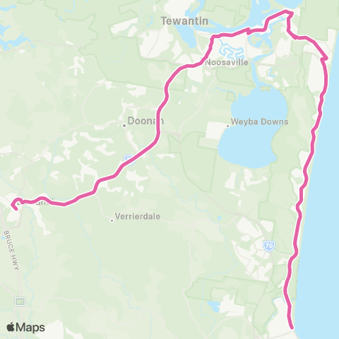 TransLink Noosa - Nambour via Eumundi map