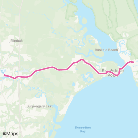 TransLink Bribie Island - Caboolture via Sandstone Point map