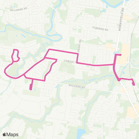 TransLink Morayfield - Upper Caboolture (Loop) map
