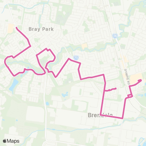 TransLink Strathpine - Warner via Warner Lakes map