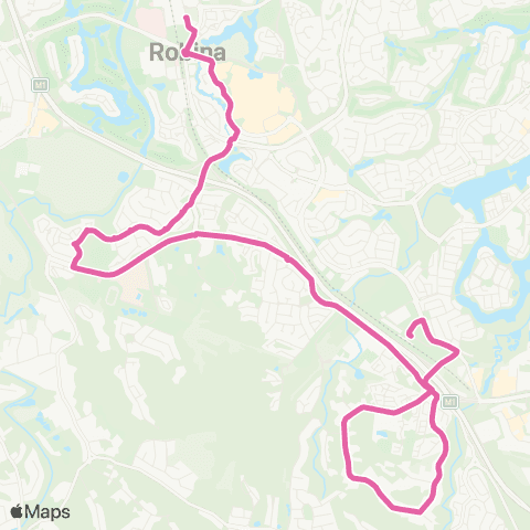TransLink Robina - Varsity Lakes via Reedy Creek map