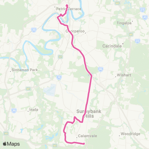 TransLink Valley - Algester / Parkinson map