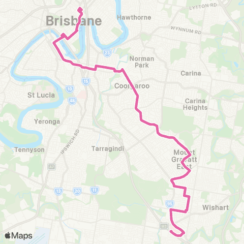 TransLink Valley - Garden City via Cavendish Road map