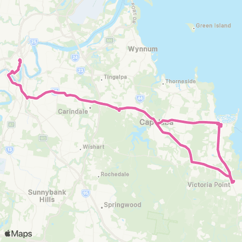 TransLink Fortitude Valley - Victoria Pt map