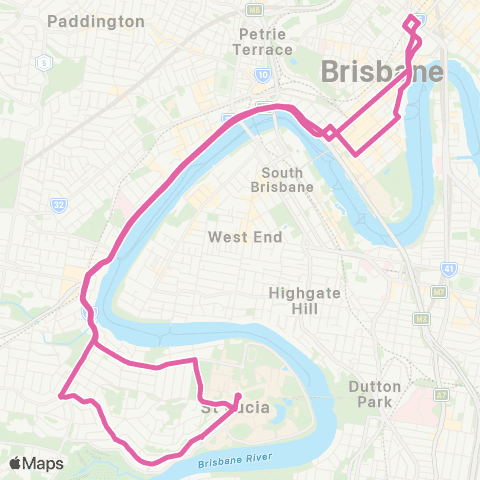TransLink Valley - St Lucia map
