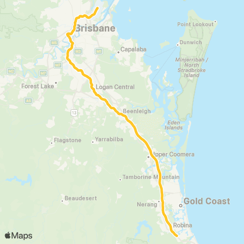 TransLink Airport - Varsity Lakes map